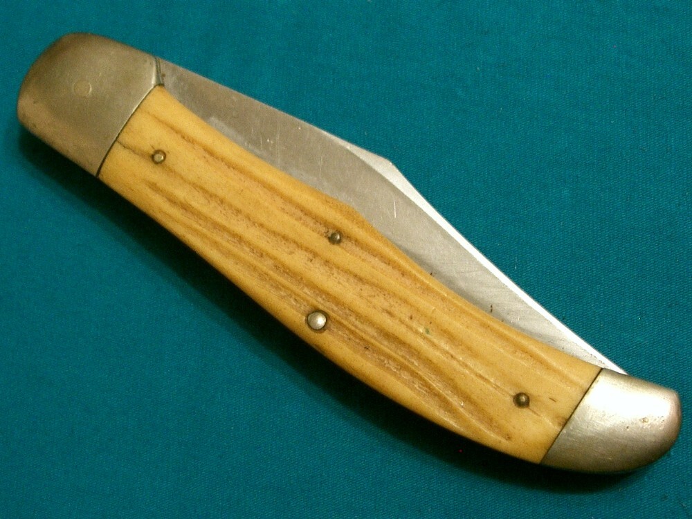 VINTAGE QUEEN FOLDING HUNTER WINTERBOTTOM JIGGED BONE TRAPPER FOLDING