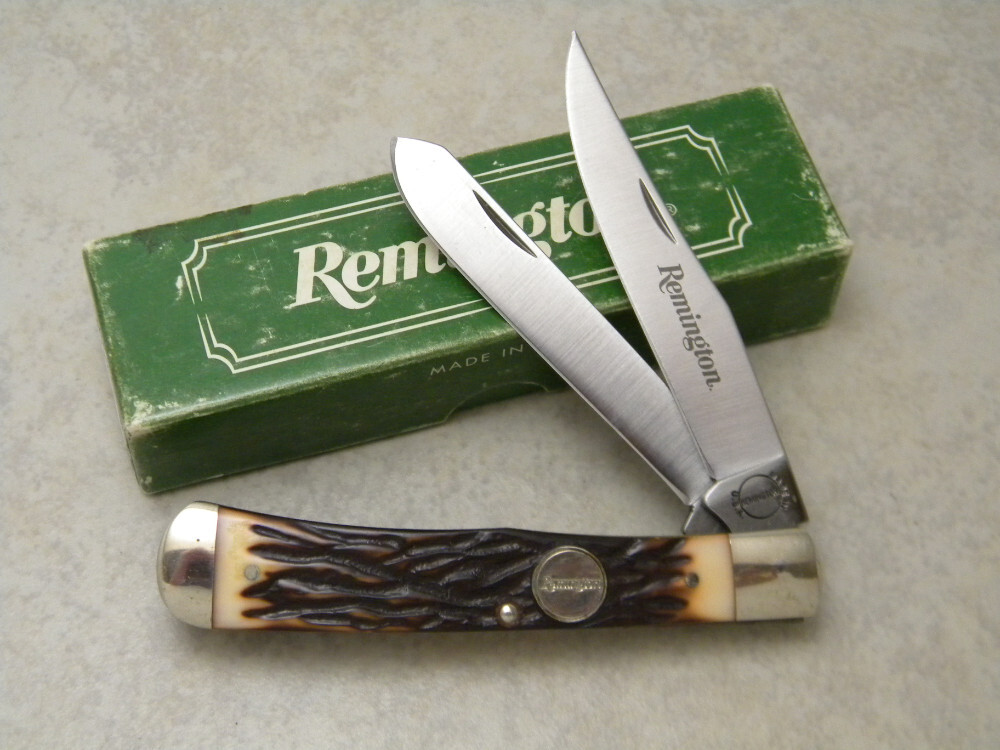 Remington UMC USA R12 Stagalon Trapper Knife in Box
