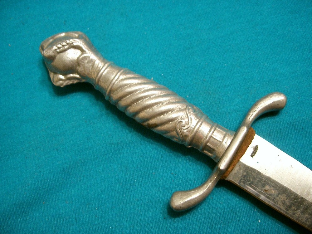 VINTAGE KORIUM PIC JAPAN BALL CLAW DAGGER DIRK STILETTO BOWIE KNIFE KNIVES OLD SHEATH FIXED BLADE