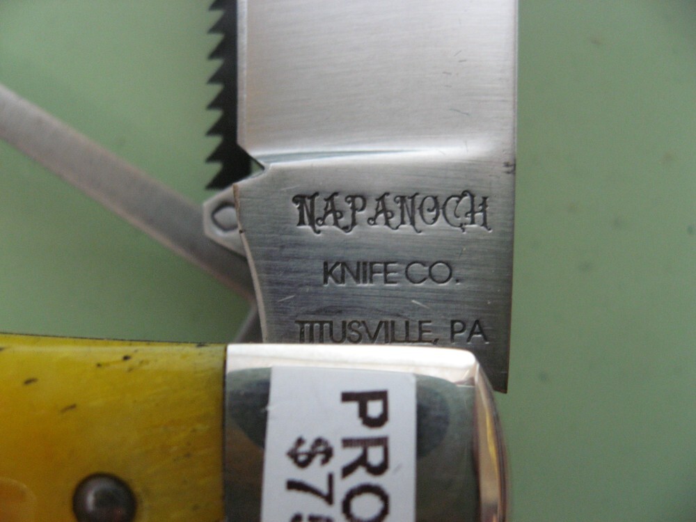 DANIELS FAMILY KNIFE BRANDS-NAPANOCH KNIFE CO.-DIXIE COCK KNIFE-YELLOW ...