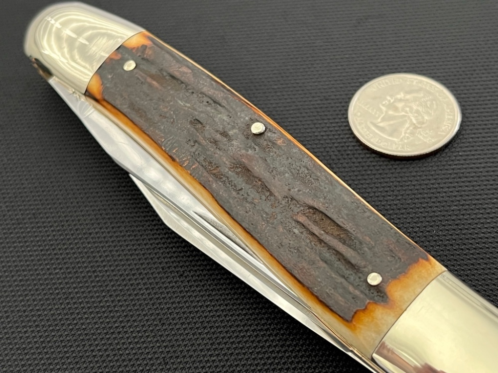 AG Russell Jumbo Muskrat Genuine Stag Display Knife