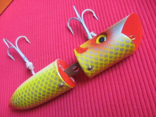 Vintage Martin Jointed Wood Salmon Plug Fishing Lure - Mint in Box !