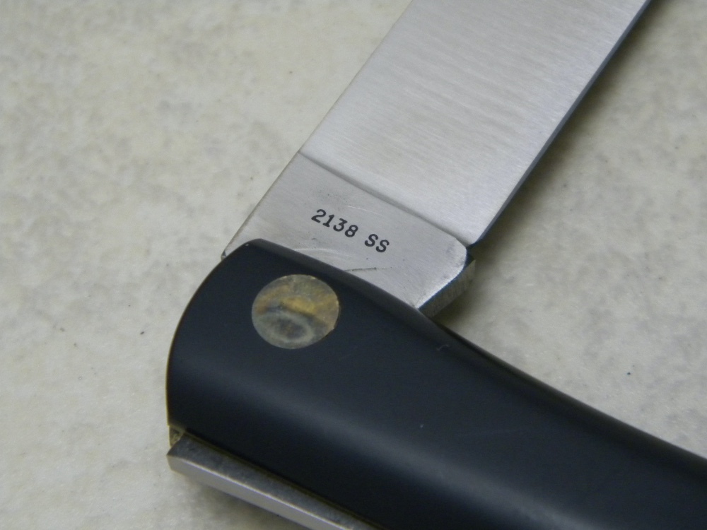 Case XX Stainless USA 9 Dot 1971 Black 2138 SS Large Sod Buster Knife