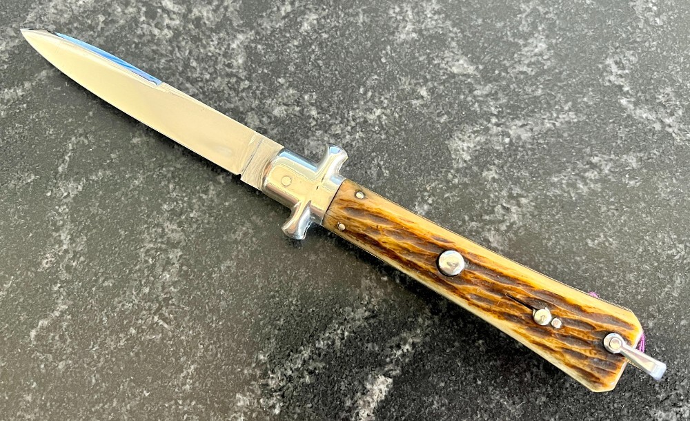 1950's Bargeon Switchblade, Beautiful Bone Handle, Made In France, Hard