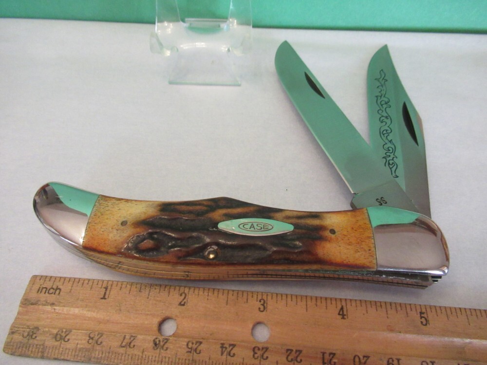 Case XX 1977 Blue Scroll Stag Folding Hunter Pattern # 5265
