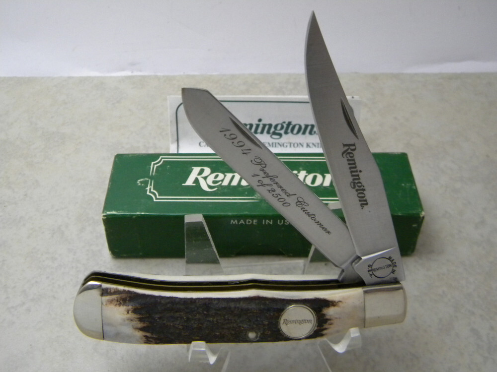 Remington USA 1994 R12 Stag Preferred Customer Trapper Knife in Box