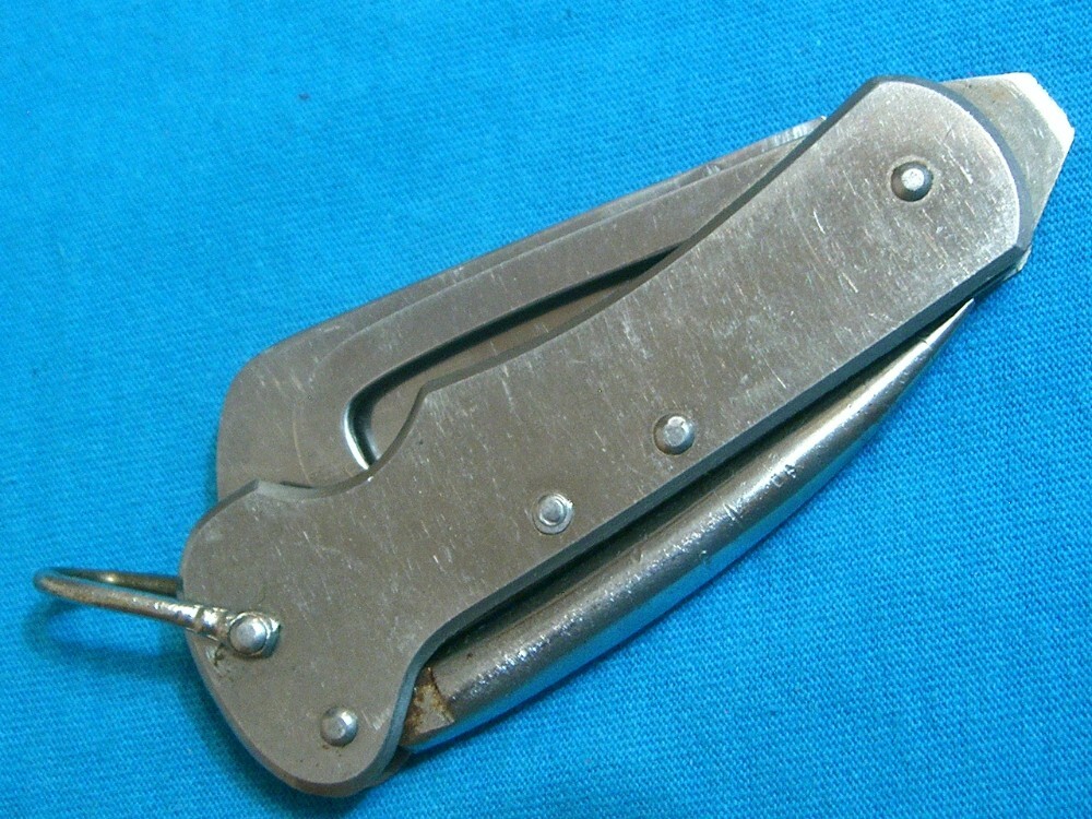VINTAGE JAPAN SAILORS RIGGING ROPE FOLDING POCKET KNIFE KNIVES NAVY OLD