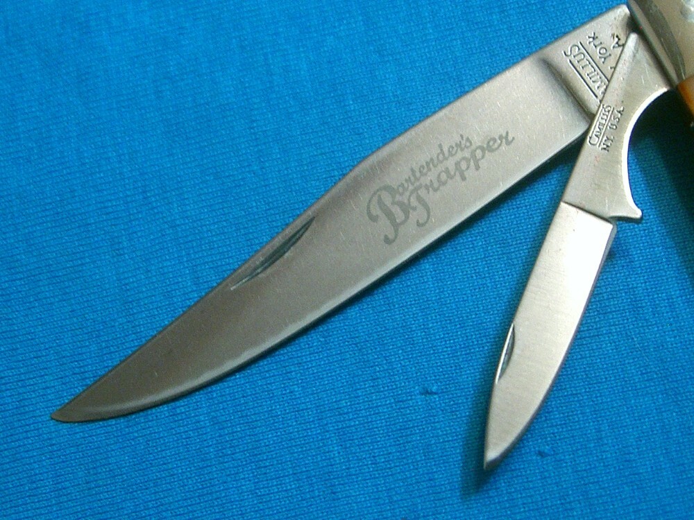 CAMILLUS NEW YORK NY USA BARTENDERS TRAPPER FOLDING POCKET KNIFE KNIVES OLD