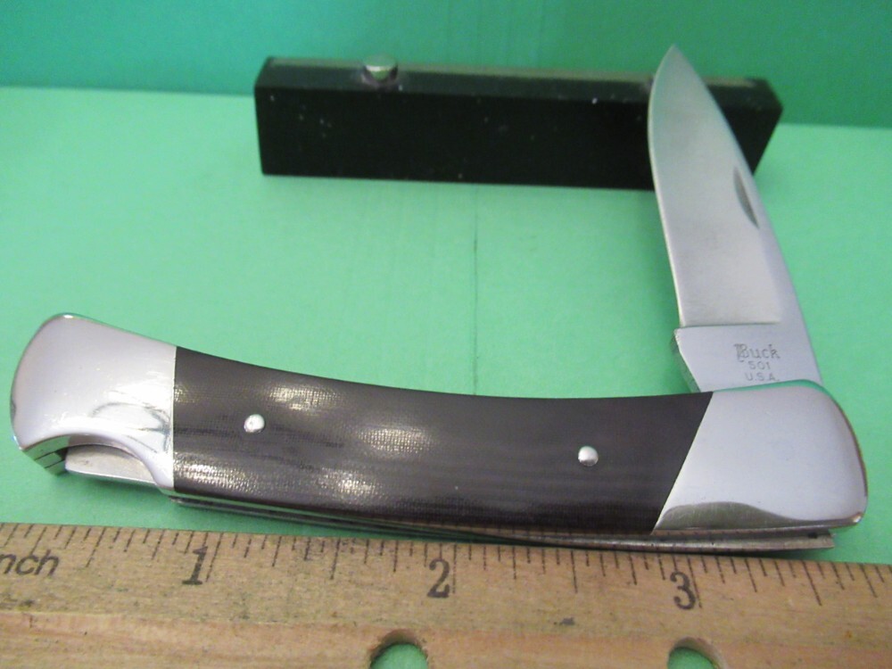 Buck Esquire Micarta Handle Pre Date Code English Script Stamp Model # 501