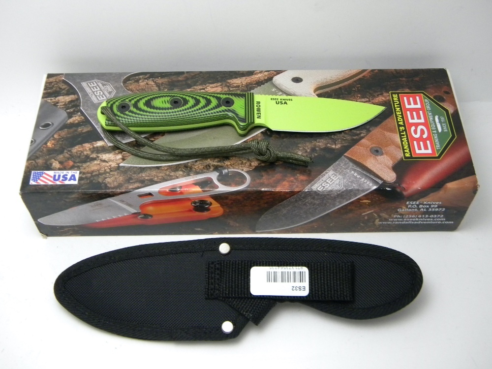 ESEE Knives USA 3PMVG007 Model 3 Venom Green Fixed Blade Sheath Knife