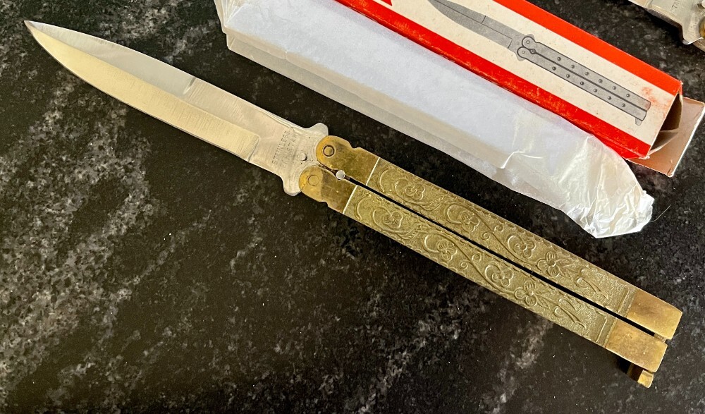 2 Vintage Balisong Butterfly Knives, Made In Pakistan, Nice Brass