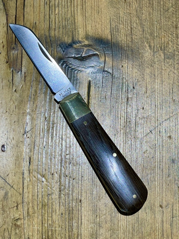 Michael May, Sheffield England Lambsfoot Knife with Bog Oak scales,
