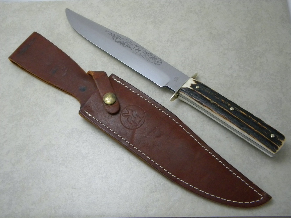 Kissing Crane Solingen Germany Stag KC750 Original Bowie Fixed Blade Sheath Knife