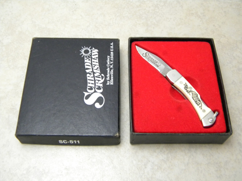 Schrade + USA 511 SC Scrimshaw Lockback Knife in Box