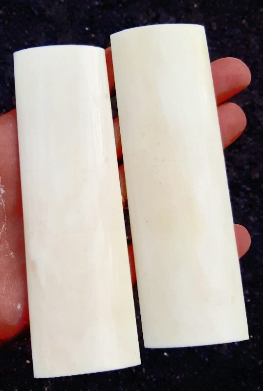Camel Bone Knife Handle Blanks Pair