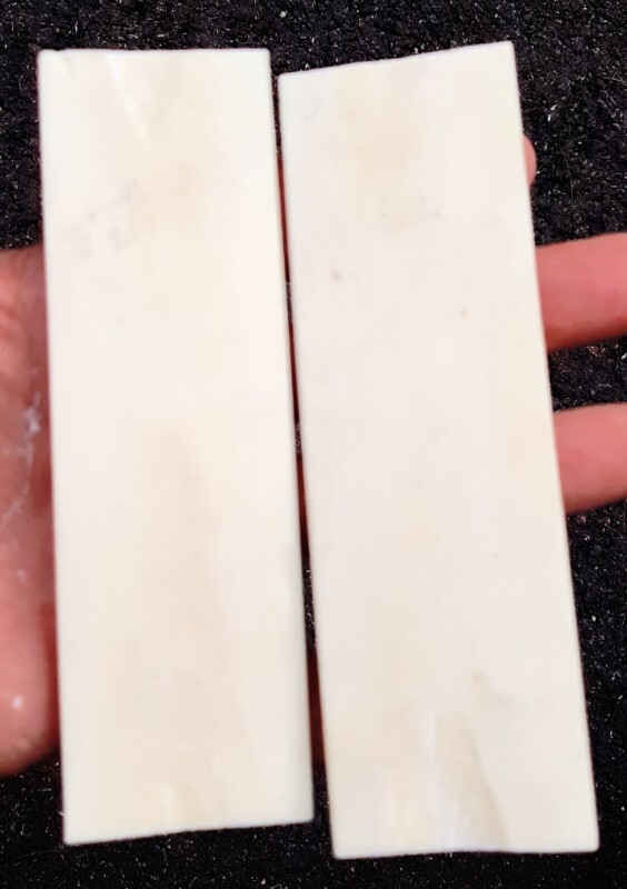 Camel Bone Knife Handle Blanks Pair