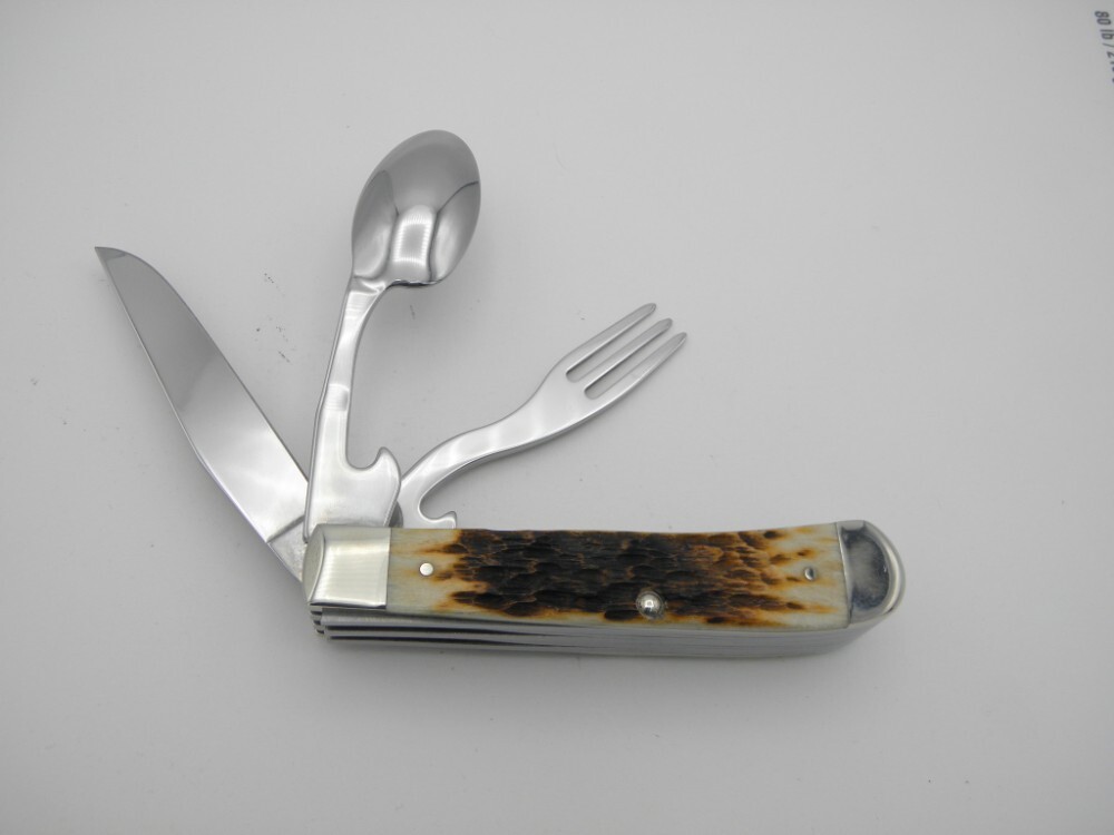 CASE XX Amber Jigged Bone 3 Blade Hobo: #6354HB SS, 4 1/8