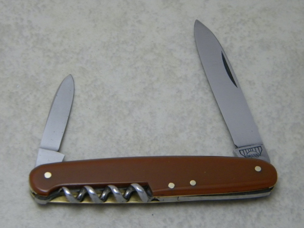 E Bruckmann Ohligs Solingen Germany Orange Corkscrew Utility Pen