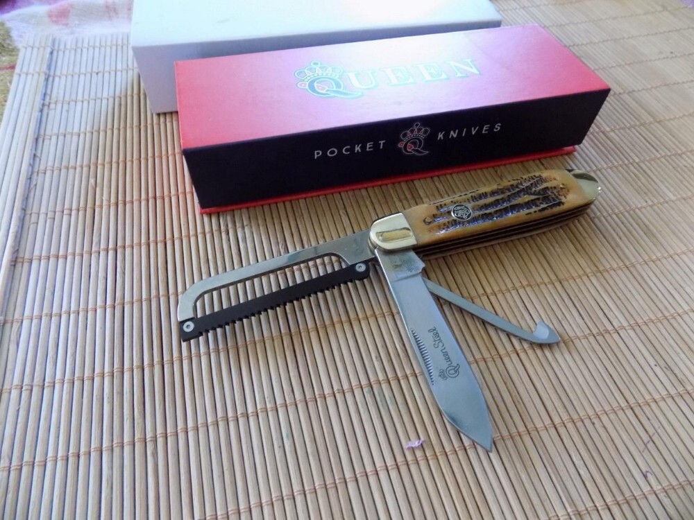 Queen Stag Gamecock Three blade knife QN10WB KnifeChina