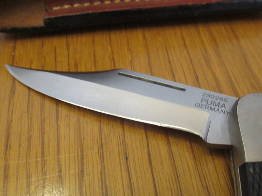 Puma Folding Lock Back Hunter with Leather Sheath