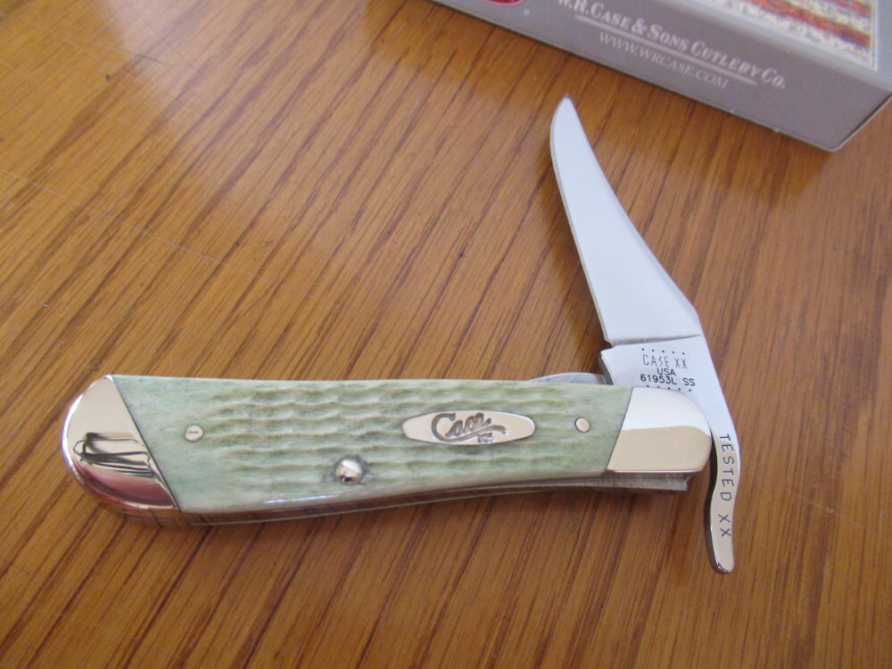 Case XX 2020 Slant Bolsters Mint Green Rogers Bone Russlock Pattern 61953L SS