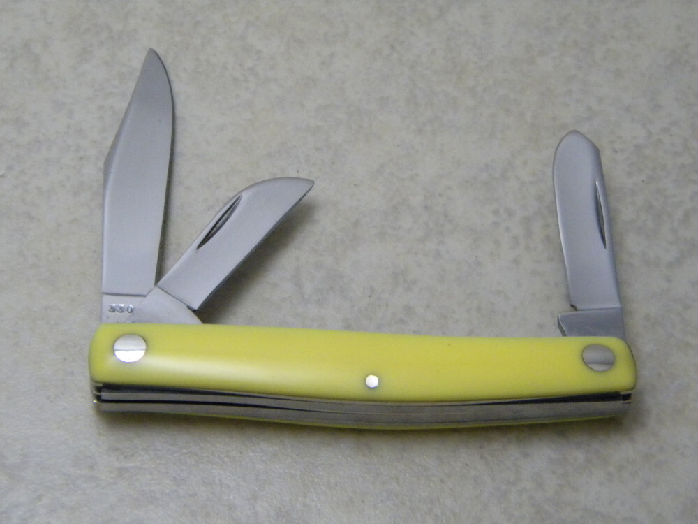 Case XX USA 3 Dot 1977 33044 Yellow Bird's Eye Stockman Knife