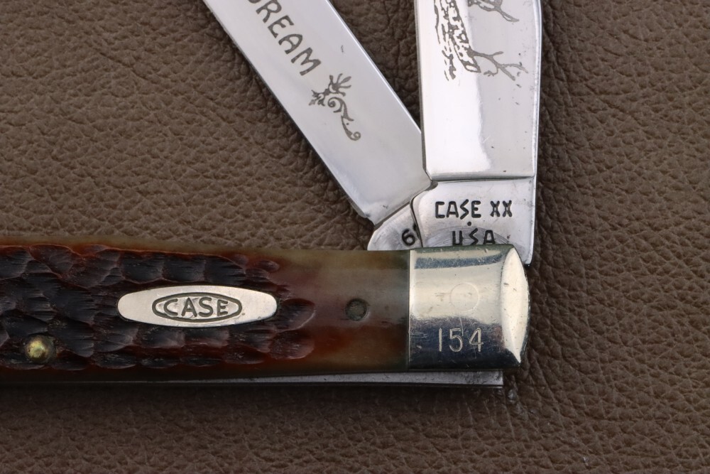 1989 CASE XX 6254CV BROWN JIGGED BONE TRAPPER BUCK FEVER #154