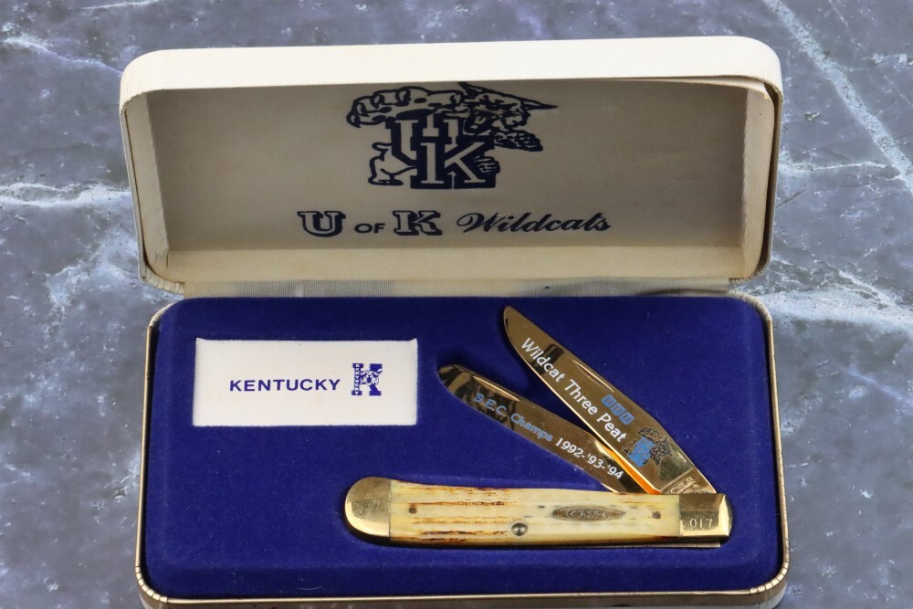 1993-4 CASE XX KENTUCKY WILDCATS THREE PEAT SEC CHAMPS BURNT BONE