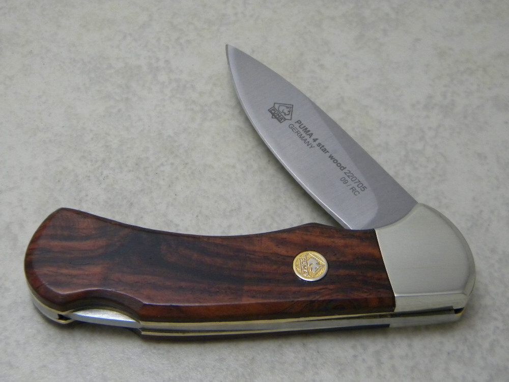Puma Solingen Germany 4 Star Cocobola Wood Lockback Knife c.2009 NIB