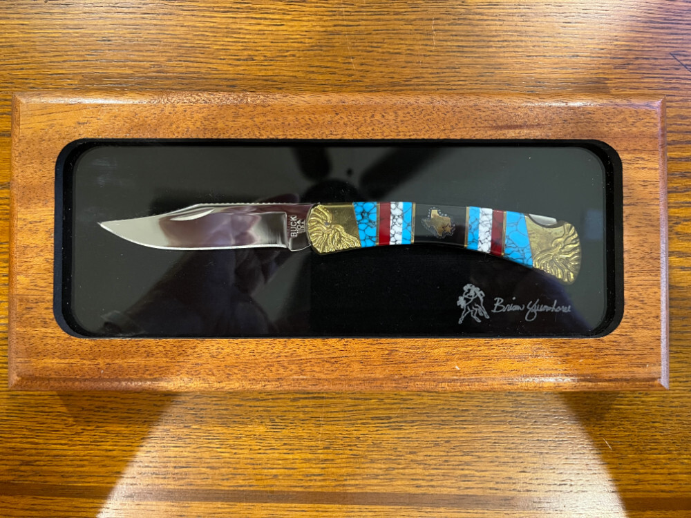 Brian Yellowhorse Customized Buck 110 Ltd Ed Navajo Inlaid