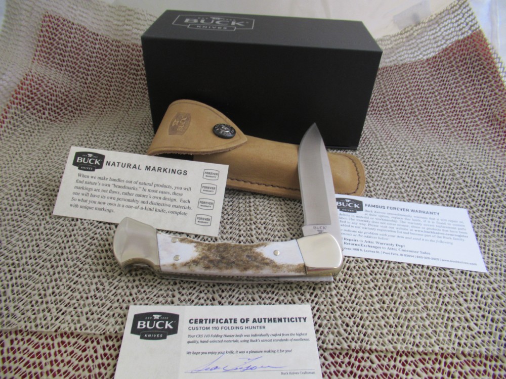 Buck Custom Finger Grove Elk Handle Model 110-FG ELK