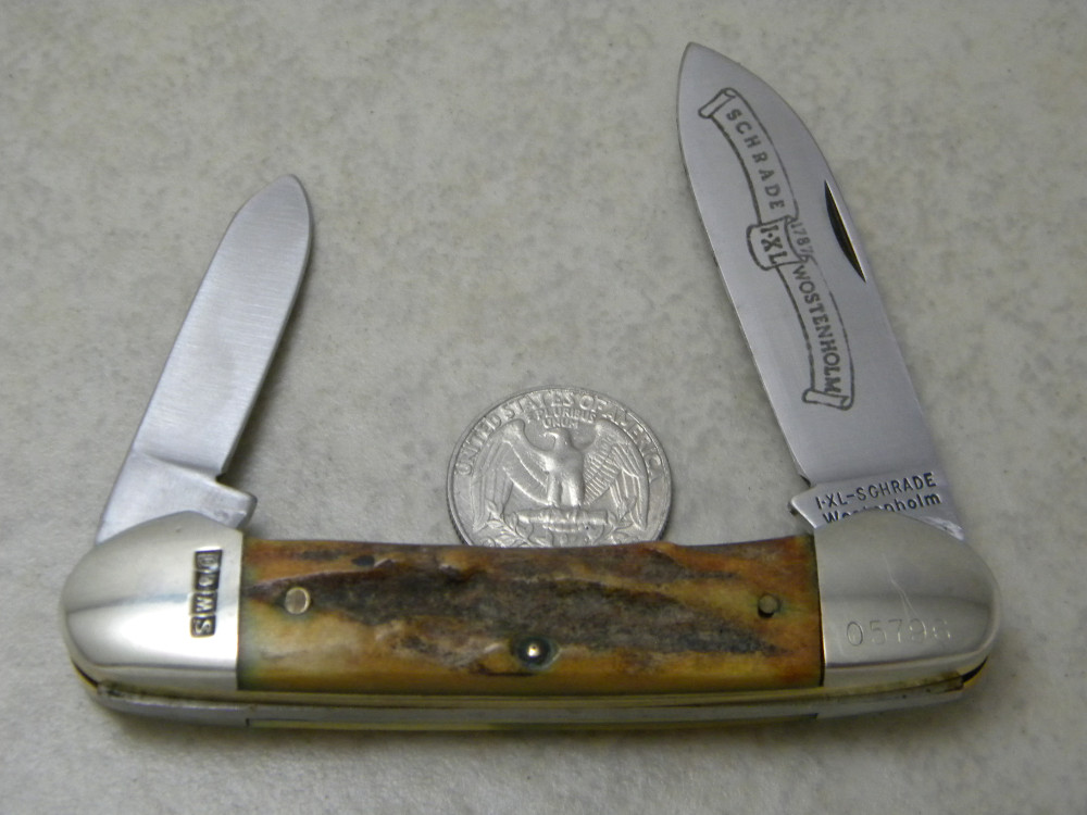 IXL Schrade Wostenholm Sheffield England Stag Canoe Knife
