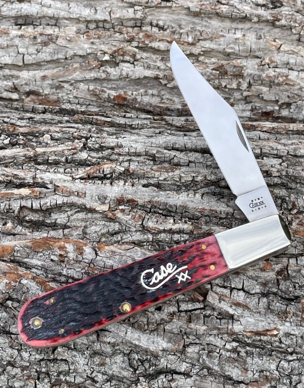 CASE XX *** 2001 CRANBERRY JIGGED BONE SILVER SCRIPT GRAND DADDY BARLOW