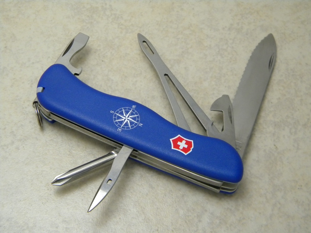 Victorinox Switzerland Blue Slide Lock Helmsman Mariner Swiss Army Knife