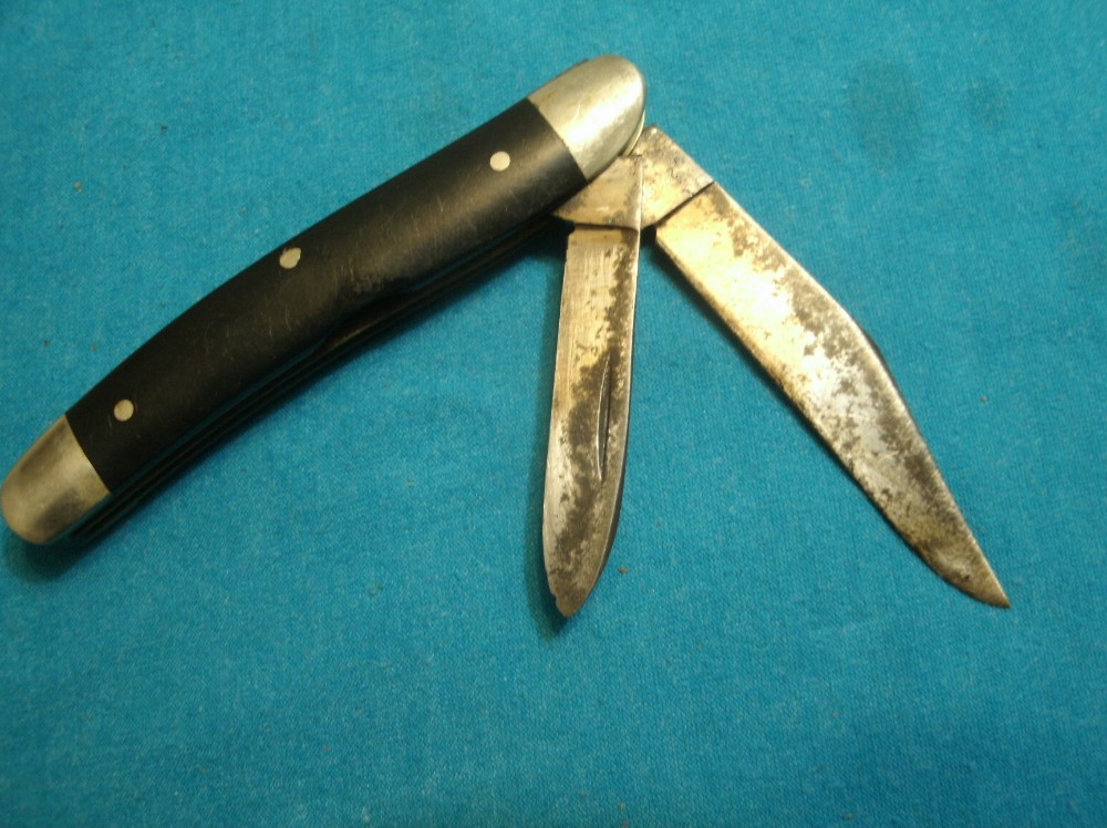 VINTAGE 1979 CASE XX USA BLACK DELRIN 2 BLADE SERPENTINE JACK PEN