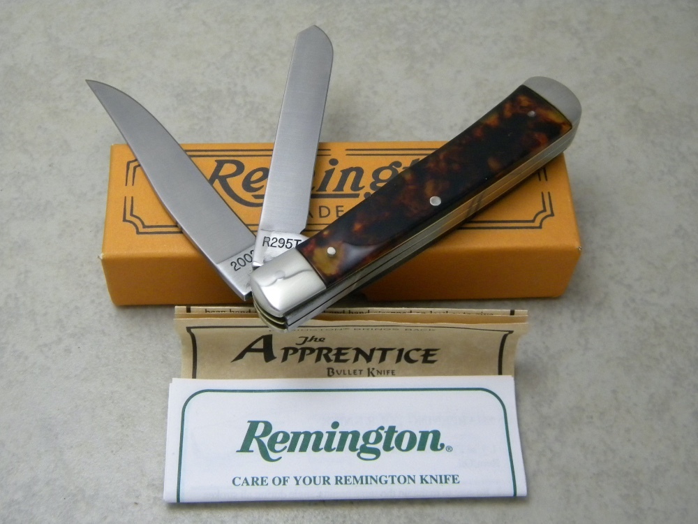Remington Bullet 2002 R295T Tortoise Shell Trapper Knife in Box