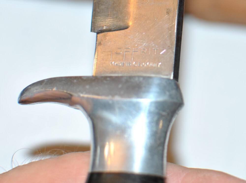 Hoffritz Germany Origina;l Bowie Knife With Leather Sheath 10 1/2" OAL