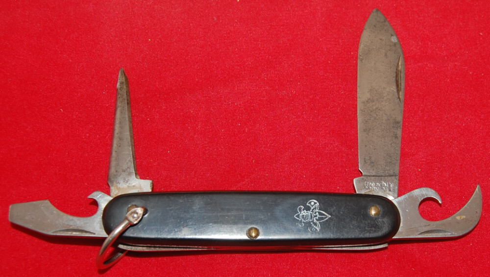 アメリカの木製の活字ブロック-1 Official BSA #1045 Imperial Boy Scout Knife Black Plastic