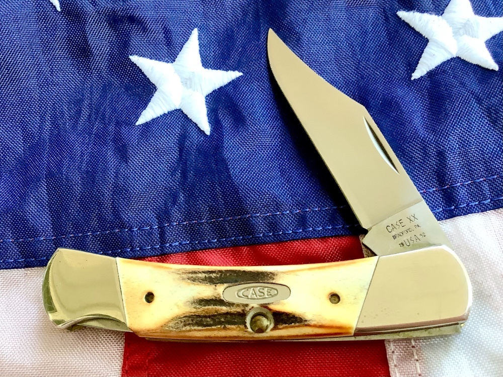 Case xx 1992, Mdl# 51405L SS, Lockback w/ Sweet Stag Handles -NOS