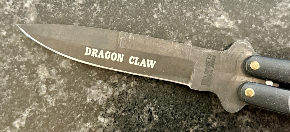 Vintage Taylor Dragon Claw Balisong Butterfly Knife, Japan, Unused