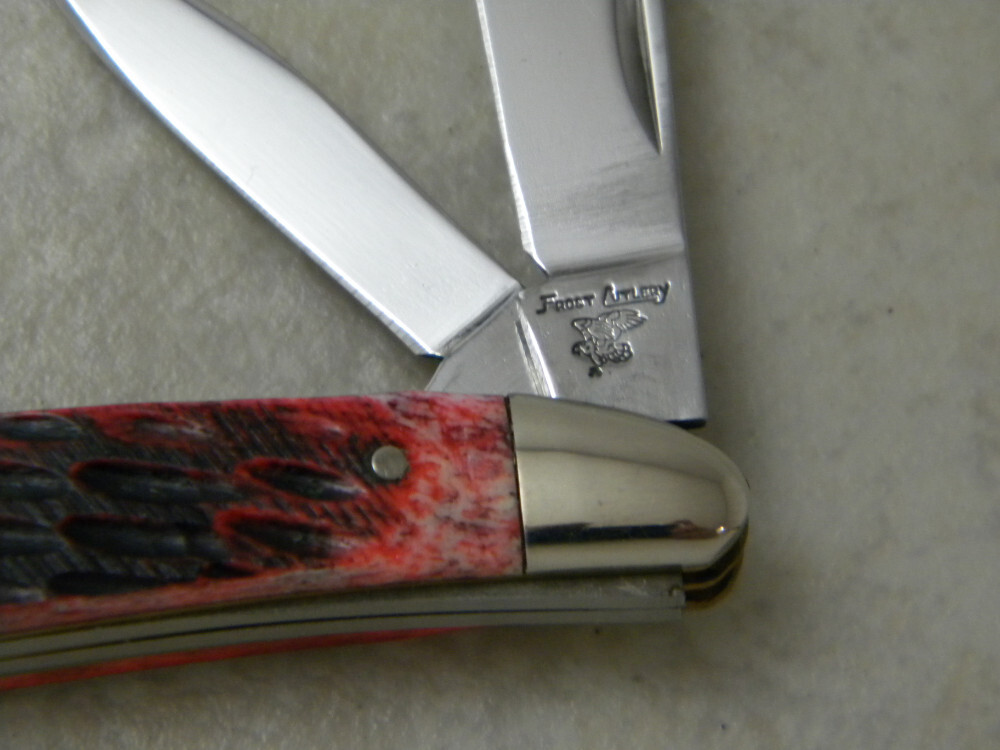 Frost Cutlery Custom Designed Red Pick Bone Little Peanut Knife NIB