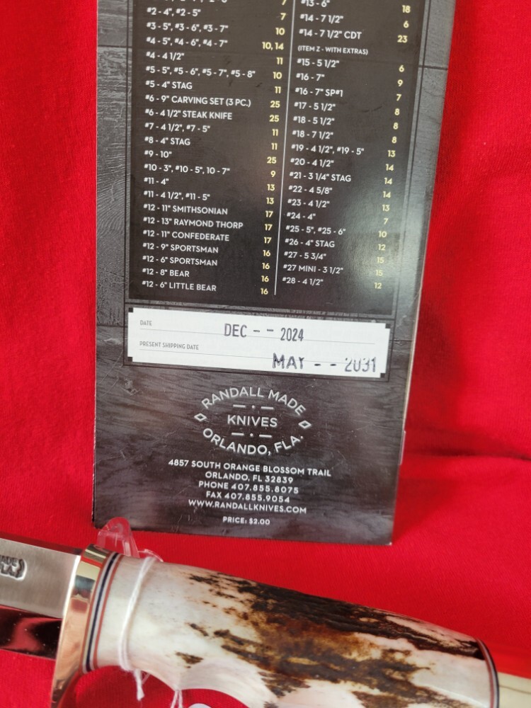 Randall Knife model 126 with sheath / catalog / patch