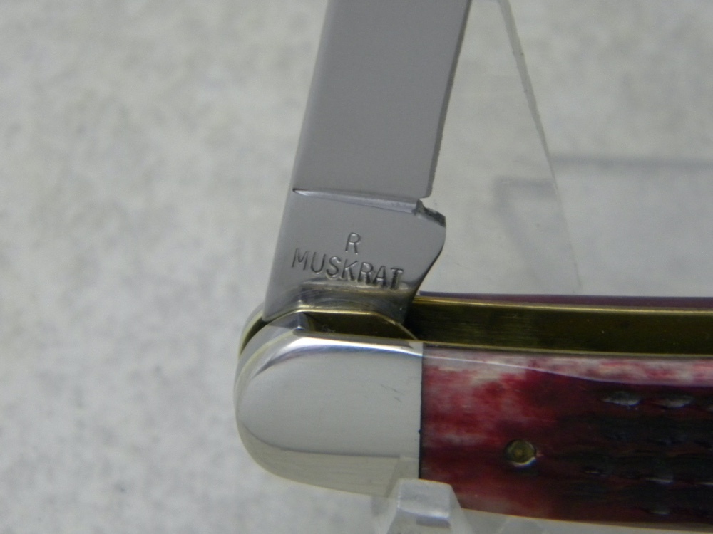 Case XX USA 8 Dot 1982 Red Bone Improved Muskrat Knife Hawbaker's Special