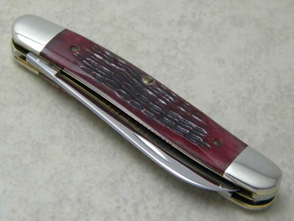 Case XX USA 8 Dot 1982 Red Bone Improved Muskrat Knife Hawbaker's Special