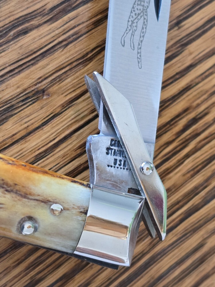 1971 CASE XX USA 5111 1/2 Stag CHEETAH Swing Guard Lockback Knife