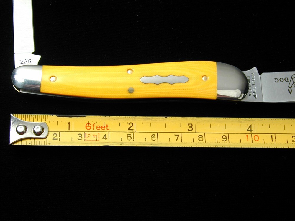 Great Eastern Cutlery GEC Yellow Linen Micarta Yellow Dog Whittler