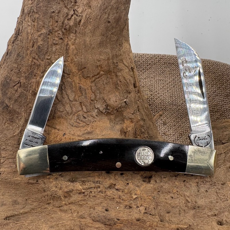 Vintage BUCK CREEK Solingen Two Blade Half Congress COBRA Carbon