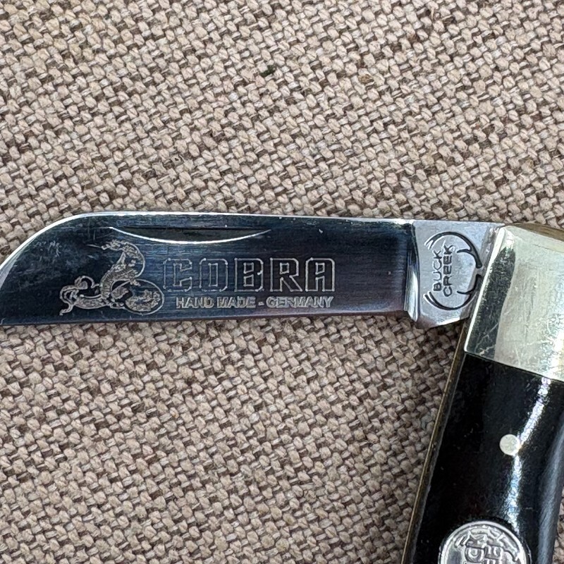Vintage BUCK CREEK Solingen Two Blade Half Congress COBRA Carbon
