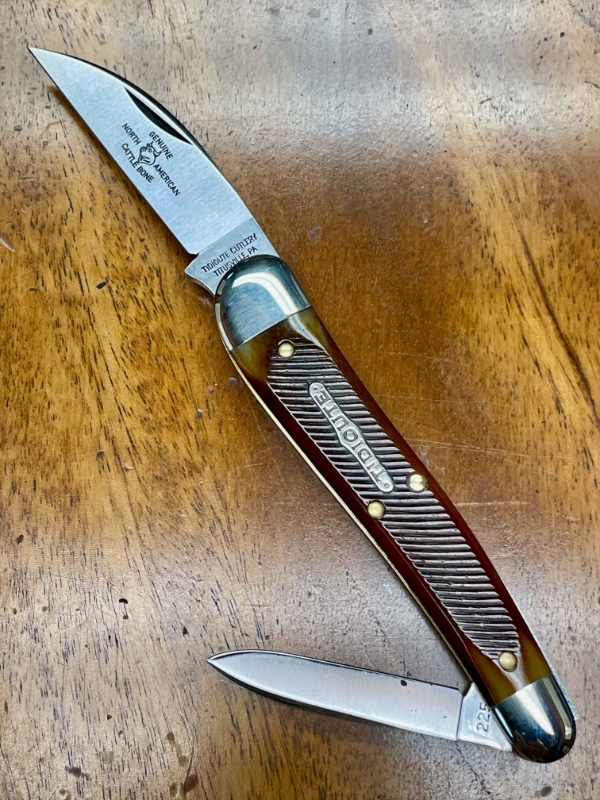 GEC #380225 Campfire Whittler Wharncliffe/Pen Blades with Burnt