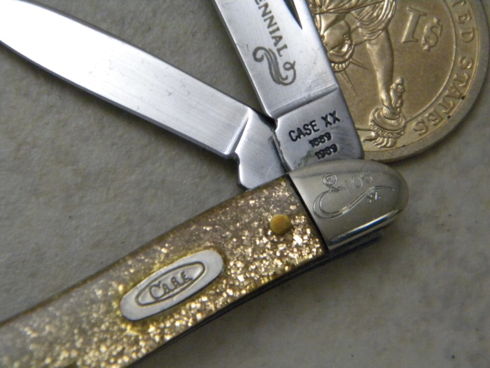 Case XX USA 1889-1989 Gold Stone GS220 Centennial Peanut Knife